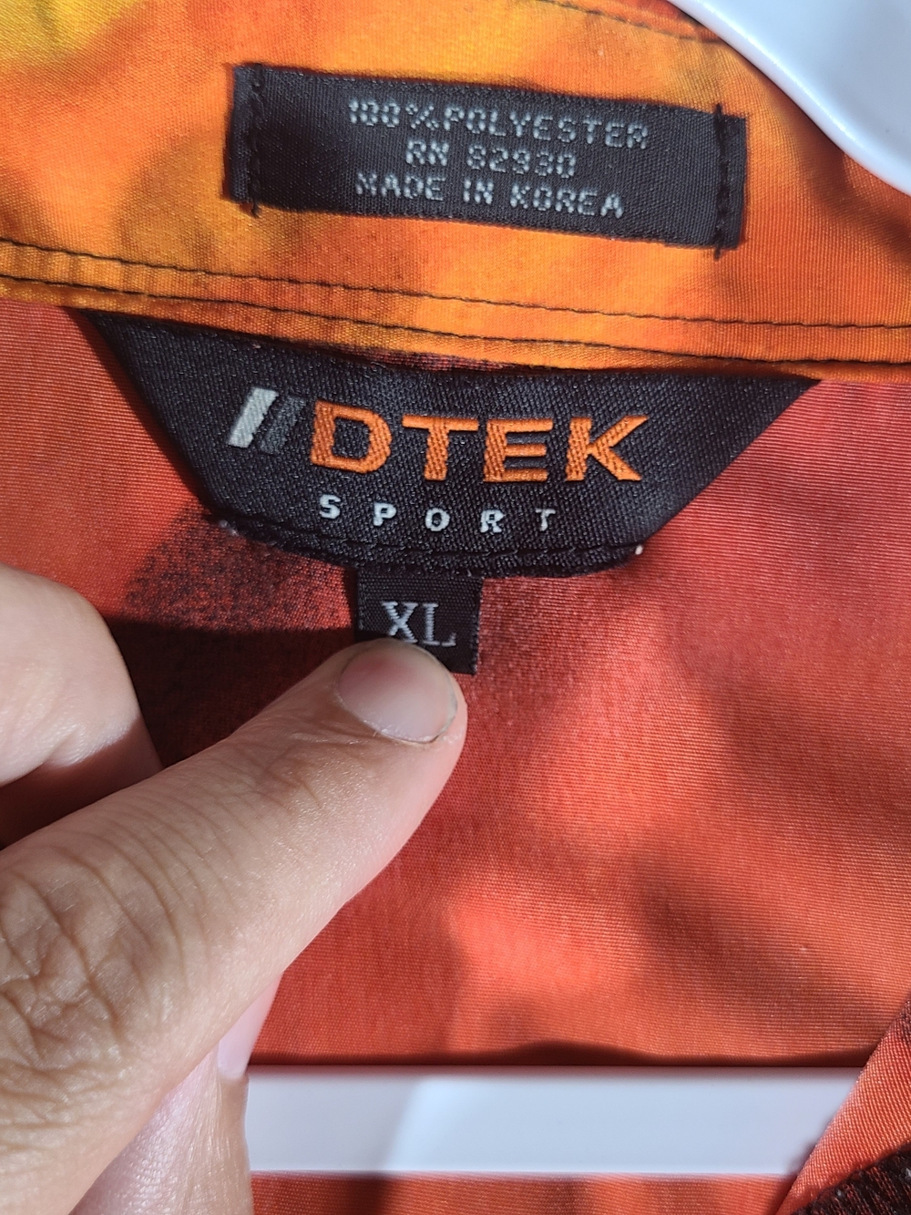 DTEK Sport Anime Button Up Shirt XL Orange All Over Print Graphic Polyester - Picture 3 of 6